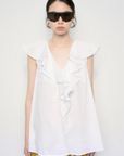 MeiMeiJ, Sleeveless Ruffle Blouse