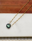 Dainty Semi-Precious Necklace- Gold Bead Chain