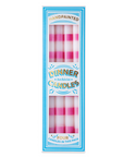 Archivist Gallery, Box of 4 Dinner Candles- Pink Stripe