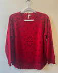Raw Edge Cashmere Crew - Printed