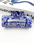 Blue and White Porcelain Pattern Hair Claw Clip