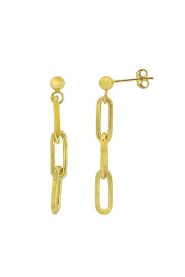 Gold Dangly Paperclip Earrings