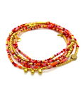 The Makery, Beaded Six Wrap Bracelet on Elastic