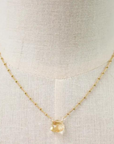 Dainty Semi-Precious Necklace- Gold Bead Chain