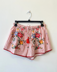 Delfina, Judy Cotton Shorts- Red Striped