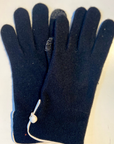 SantaCana, Wool & Cashmere Glove with Piping and Leather Button