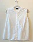 Aequamente, 100% Cotton Sleeveless Top- White