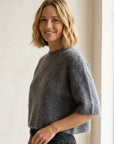 Brushed Cashmere Tee-Feather Grey