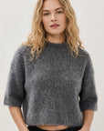 Brushed Cashmere Tee-Feather Grey