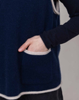 Oats & Rice, Cottage Pocket Cashmere Tank- Navy