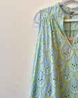 Devotion, Ydra Eyelet Dress- Blue/Lime