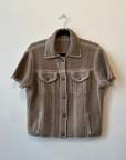 Cashmere Short Sleeve Jacquard Jacket