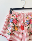 Delfina, Judy Cotton Shorts- Red Striped