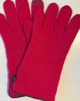 SantaCana, Wool & Cashmere Glove with Piping and Leather Button