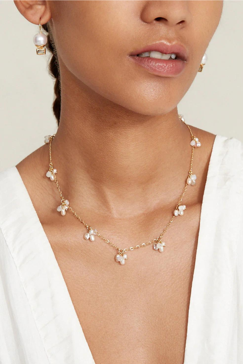 Chan Luu Hila White Pearl Mix Necklace