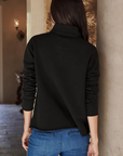 Frank & Eileen, Patrick Popover Henley- Triple Fleece, Black