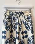 Printed Cotton Pants- Navy