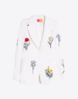Vilagallo, Sophia Embroidered Jacket-Ivory Floral