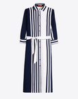 Vilagallo, Camisero Dress-Large Navy Stripe