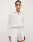 Ottod'Ame-Oversized Linen Shirt-White w/Silver Lurex