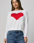 Splendid, Leah Love Sweater - White/Rouge