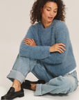 Velvet, Penny DS Feather Yarn Sweater-Slate