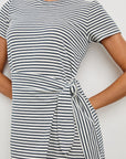 Rails, Edie Dress - Ivory Navy micro Stripe
