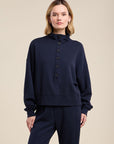 Velvet, Fatima JG Fleece Sweater- Navy