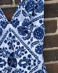 Delfina, Grace Lycra One Piece Swimsuit- Blue Foulard