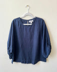 Velvet, Cass Woven Linen Puffy Sleeve Top