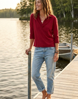 Frank & Eileen, Patrick Popover Henley - Garnet