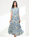 d heart d, Mari Flora Handwoven Dress- Light Blue
