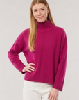 Cashmere T-Neck Sweater- Boysenberry