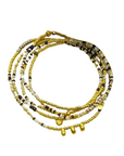 The Makery, Beaded Six Wrap Bracelet on Elastic