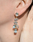 Blue topaz multi drop earring
