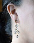 Green Amethyst multi drop earrings