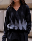 White & Warren, Cashmere Argyle V Nack