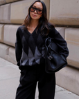 White & Warren, Cashmere Argyle V Nack