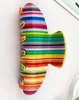 Colorful Vertical Stripe Print Curve Hair Claw Clips