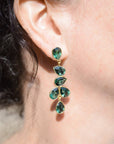 Green tourmaline multi drop earring