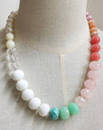 Linden Beaded Necklace-Pink Rutilated Quartz