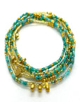 The Makery, Beaded Six Wrap Bracelet on Elastic