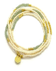 The Makery, Beaded Six Wrap Bracelet on Elastic