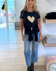 Kerri Rosenthal, Suke Imperfect Heart Tee-Indigo Blue