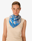 Inoui Editions, Atlas Square 70 Scarf- Blue