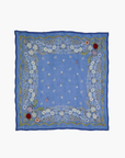 Chan Luu, Embroidered Floral Print Bandana-Granada Sky