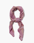 Chan Luu, Embroidered Floral Print Bandana-Pastel Lavender