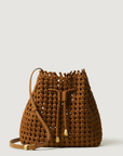 Naghedi, Mallorca Bucket Open Weave Bag-Teak