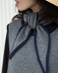 Oats & Rice, Austen Knitted Cashmere Scarf-Grey