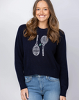 White & Warren, Cashmere Tennis Racquet Sweatshirt